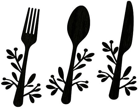 Garneck 3stücke Rustikales Küchenschild Aus Holz Für Wanddekor Mit Gabel Und Löffel Utensilienanhänger Zum Aufhängen Für Küche Und Zuhause