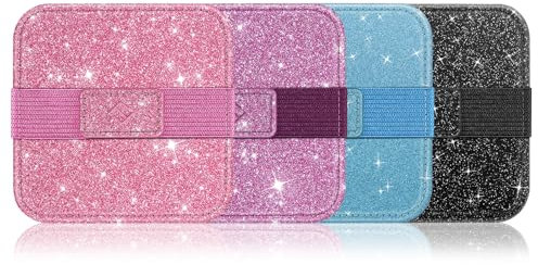 Fintie Screen Cleaning Pad, Soft Cloth Wipes Screen Cleaner with Elastic Strap for iPad, iPhone, MacBook, Tablets, Laptop, 4 Pack (Glitter Pink/Purple/Blue/Black)
