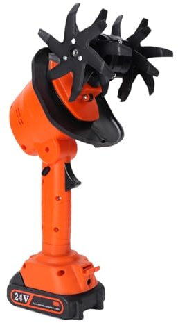 Elektrische Bodenfräse und Kultivator, handgeführte kabellose Gartenfräse, elektrische Bodenfräse für 235r/min hohe Geschwindigkeit für Rasen Hof Landscaping (EU-Stecker)