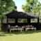 ChicAbode Partyzelt Faltbar Pop-Up mit 3 Seitenteilen Schwarz Pavillon für Hochzeit Festival Party, Faltzelt Faltpavillon Stahlgestell, Gartenpavillon