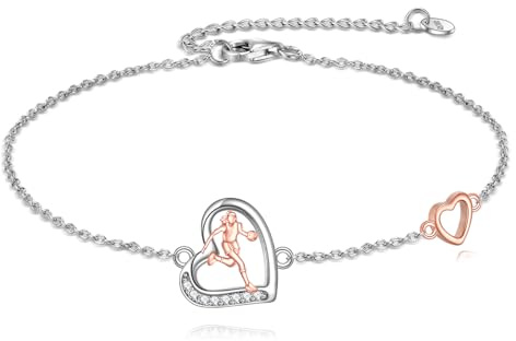 YFN Basketball Armband 925 Sterling Silber Ballspiele Armband Sport Schmuck Geschenk für Damen Sportler