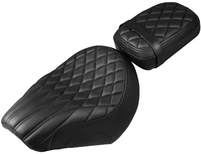 JUNJUMOTO Motorradsitz Fahrer- und Beifahrersitz kompatibel mit Honda CMX1100 Rebel 1100 CM1100 2021-2026 (schwarze Nähte)
