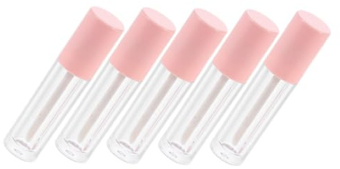 Gatuida 5 Stück Selbstgemacht Lippenpflege Tuben aus Abs 4ml Rosa Leichte Lipgloss Fläschchen zum Selbermachen und Reisen für Frauen
