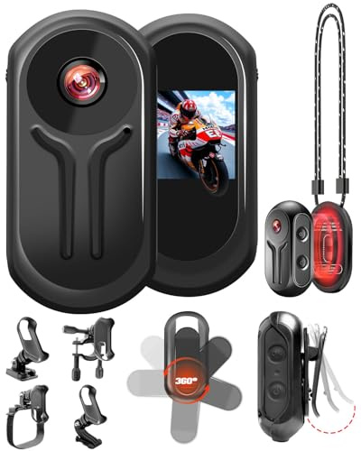 NNYYMH Mini Action Cam 1080P con Display da 0,85 pollici, BodyCam Magnetica con Grandangolo da 120°, Clip Posteriore a 360°, Batteria da 120 Minuti, Telecamera Portatile, Telecamera Moto