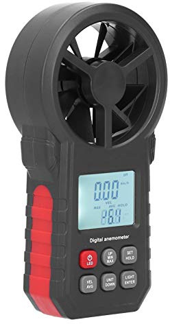 Yctze WT87B Digitales Anemometer mit LCD-Hintergrundbeleuchtung, Tragbarer 9-V-Windgeschwindigkeitstester für Genaue Messungen