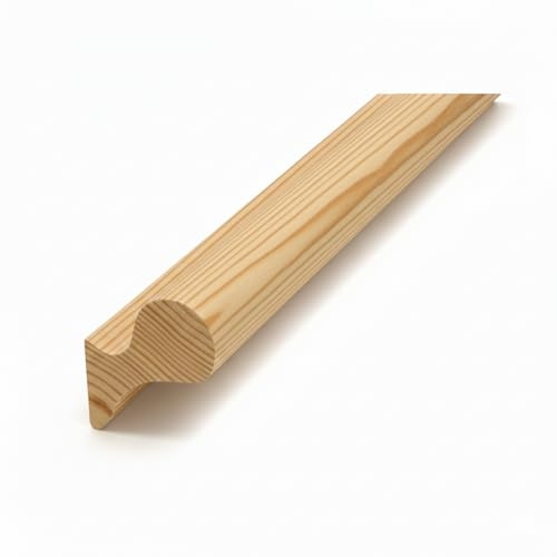 75mm x 62mm Pine Oak Primed Pigs Ear Wall Mounted Staircase Handrail 1.8m-4.2m (3.6m, Pine)