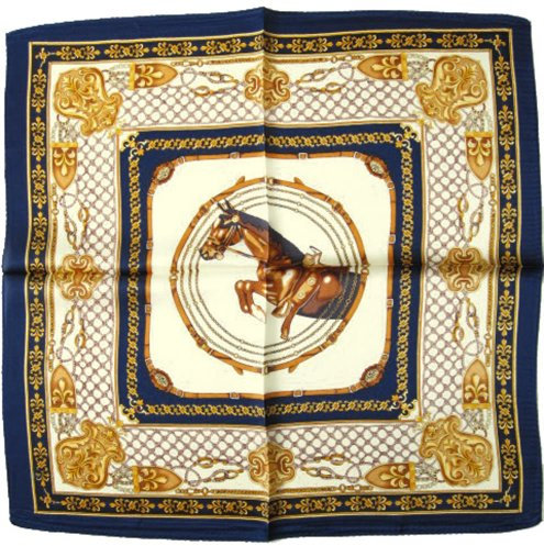 nella-mode Elegantes & modisches NICKITUCH, Tuch, Halstuch Pferde Design: Springpferd, 53x53 cm; BLAUER Rand