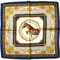 nella-mode Elegantes & modisches NICKITUCH, Tuch, Halstuch Pferde Design: Springpferd, 53x53 cm; BLAUER Rand