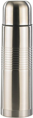 Rosenstein & Söhne Isolier-Trinkflasche: Edelstahl-Isolierflasche mit Becher 0,5 Liter (Thermokanne statt Thermo-Tasse, Isolier-Kaffeekanne, Trikflasche)