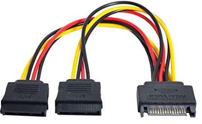 CY macho a 2 hembra divisor de alimentación SATA II disco duro y 1 A 2 Cable de extensión