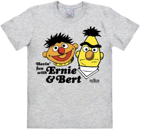 Logoshirt® Sesamstrasse Ernie & Bert T-Shirt Damen & Herren | Offiziell lizenzierter Sesamstrasse-Fanartikel, weiche Baumwolle, Havin Fun with Ernie & Bert-Motiv, hochwertiger Print