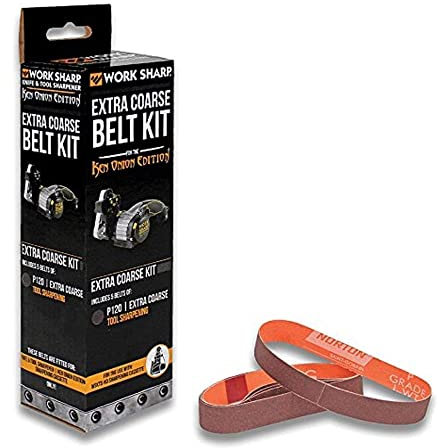WORK SHARP™® - Blade Grinding Attachment Belt Kit P120 - grobes Premium Gewebe-Schärfband 5er Set - keramische Profi Schleifbänder in Industrie Qualität - Hochwertiger Schärfer