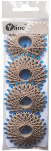 Yline - 4 Sterne a. 20 m Sternzwirn Baumwolle, Sternchenzwirn Stern - Zwirn, 2850-09 (hell braun)