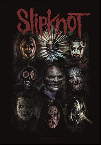 Heart Rock Bandiera Originale Slipknot - Oxidized Tessuto, Multicolore, 110x75x0.1 cm