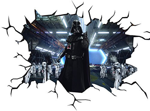 Star Wars Darth Vader V100 Wall Crack Wall Sticker Wall Sticker Selbstklebendes Poster Größe 1000 mm breit x 600 mm tief (groß)
