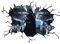 Star Wars Darth Vader V100 Wall Crack Wall Sticker Wall Sticker Selbstklebendes Poster Größe 1000 mm breit x 600 mm tief (groß)