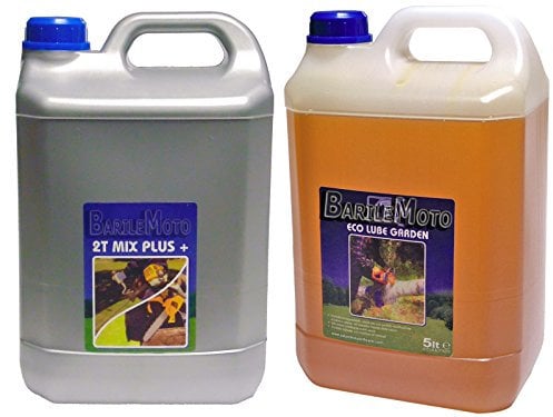 Kit Tanica 5 LITRI Olio Catena Motosega + 5 LITRI Olio Miscela 2T Base Minerale