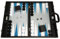 Silverman & Co. 48 x 64 cm Premium-Backgammon-Set - Schwarz mit weißen und astralen blauen Punkten für Erwachsene ab 14 Jahren für 2 Spieler