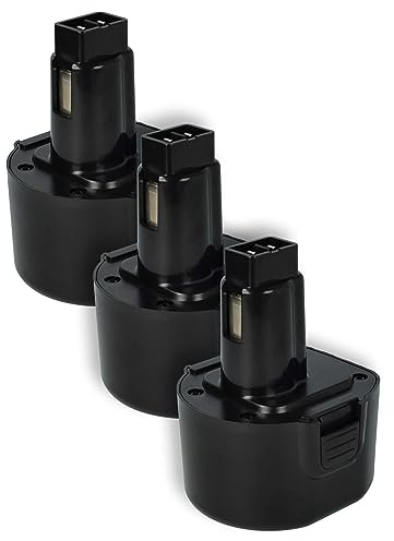vhbw 3X Akku kompatibel mit Black & Decker CD231K, CD9600K, CD9600K-2, CD231, CD231P8, CD9600 Elektrowerkzeug (1500 mAh, NiMH, 9,6 V)