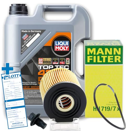Ölwechsel Set Inspektion 5L Liqui Moly Top Tec 4200 5W-30 Öl Motoröl + MANN Ölfilter + Öl Ablassschraube Verschlusssschraube