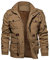 TACVASEN Herren Fleecejacke Winterjacke Parker Warme Armee Militärt Gefütterte Übergangsjacke (XL, Khaki)