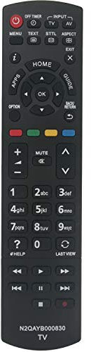 VINABTY N2QAYB000830 Fernsteuerung fit for Panasonic TX-L32EN63 TX-L42E6EK TX-50AS500Y Tx42as520y Tx-50as500y Tx-42as500y Tx-39as500y TX50AS520Y LCD TV
