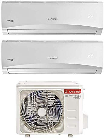 Ariston Prios 9+9 Climatizzatore Fisso Dual Split Wi-Fi Ready, Bianco, 9.000 btu [Classe di efficienza energetica A++]