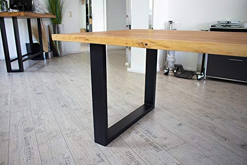 KTC Tec Tischgestell Stahl TU 100x40 10x4 Metall schwarz matt Tischuntergestell Tischkufe Kufengestell Tischbeine Tischfuß Industriedesign Esstisch Schreibtisch 700mm (1 Paar)