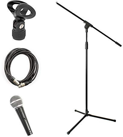 Pulse PM580s Dynamic Vocal Microphone inc. Stand, XLR Cable and Mic Clip