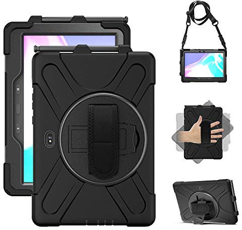 Funda para Samsung Galaxy Tab Active Pro 10.1, Galaxy Tab Active4 Pro, Resistente a Prueba de Golpes, protección contra caídas con Soporte 360, Correa de Mano y Correa para el Hombro para