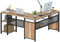 FATORRI L-förmiger Computertisch, industrieller Büroschreibtisch mit Regalen, rustikales Holz und Metall Eckschreibtisch für Home Office (Rustic Eiche, 59 Zoll)