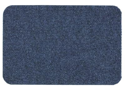 Dandy Mallin Double Ribbed Mat Polypropylene Traditional Scraper Entrance Doormat 80cm x 50cm (Blue)