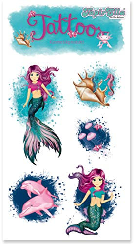 5 Tattoos * Meerjungfrau Coralie * als Geschenk oder Mitgebsel | 44725 | Tattoo Kindertattoo Kinder Geburtstag Nixe Nixen Seamaid