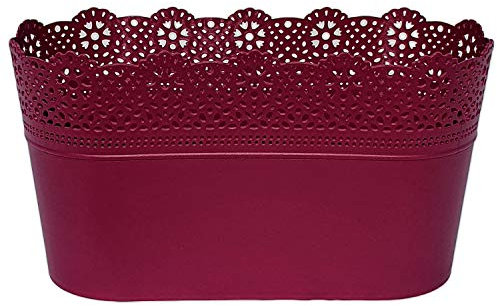 Erhard-Trading Blumentopf LUZIA oval Pink 29 x 13 cm Pflanztopf Übertopf Kunststoff bunt
