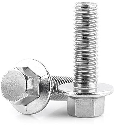 10 Stück Sechskant-Flanschschrauben-Kit Edelstahl SS304 16mm Sechskant Kopf Flansch Schrauben (M8x16)