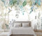Papier Peint Les Plantes Tropicales Laisse Des Fleurs Et Des Oiseaux Fresque Intissé 3D Papier Peint Panoramique Nature Peinture Murale Chambre Salon