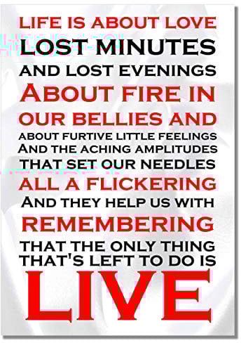Life is About Love A2 Unframed Frank Turner I Knew Prufrock Lyrics Music Poster Inspiration Photo