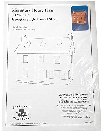 Melody Jane Dolls Houses Dollhouse Plans Build Your Own 1:12 Georgian Single Fronted Shop with Hinged Roof