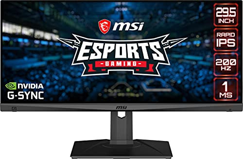 MSI Full HD Rapid IPS 1ms 2560 x 1080 Ultra Wide 200Hz Refresh Rate HDR Ready G Sync Compatible 30” Gaming Monitor Optix MAG301RF, Black