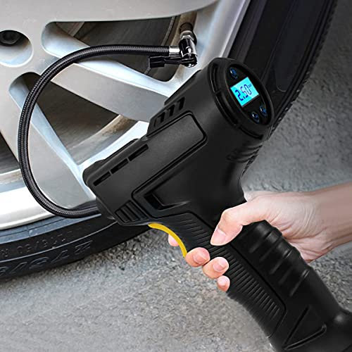 Your's Bath Cordless Inflatable Pump Portable Tyre Inflator 120W Air Compressor Tyre Pump for Cars Motorcycles Bicycles with LED Digital Pressure Gauge 2000mAh for for Cars Motorcycles Bicycles