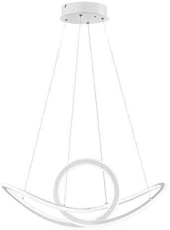 WOFI Madison Pendelleuchte, Kunststoff, 53 W, Weiß, H: 150 cm x B: 29 cm x L: 73 cm