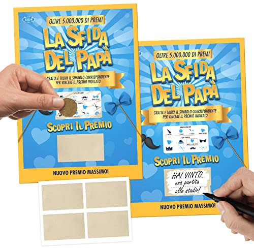 KAÏDENSÏ Idea Regalo Festa del papà Originale - Gratta e Vinci Personalizzato La Sfida del papà - Idee Regali Gadget Divertenti - Gratta e Scopri Compleanno Originali Uomo