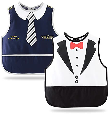 Lätzchen Baby Lätzchen Junge, lätzchen baby wasserdicht baby essen lätzchen latz baby latz für Kleinkinder Schürze verstellbar mit großer Tasche für Kleinkinder von 2-4 Jahren (2 Packungen)