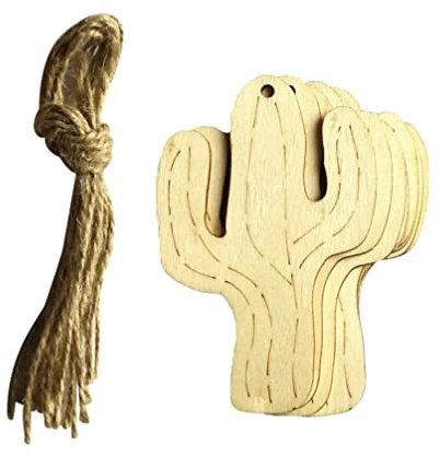 PRETYZOOM 10piezas Adornos De Cactus De Madera Natural Para Decoración Colgante Embellecimientos Rústicos Para Fiestas y Eventos