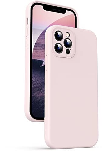 Supdeal Liquid Silicone Case for iPhone 12 Pro, [Camera Protection] [Anti Fingerprint] [Wireless Charging] 4 Layer Phone Case Protective Cover, Built-in Microfiber Case Cover, 6.1, Pink