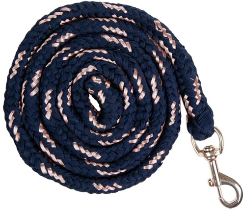 HKM Rosegold Reitgurte Navy/Rosegold 180 cm