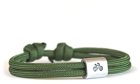 Personalisiertes Fahrrad Armband aus Segeltau handgestempelt, Velo, Radfahren