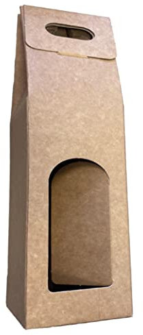 IMBALLAGGI 2000-20 Scatole Portabottiglie Marrone - Scatole di cartone per bottiglie di vino prosecco champagne - Confezione da 1 bottiglia - Ideali per Natale e occasioni speciali