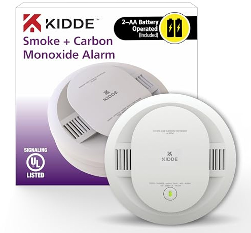 Kidde Smoke & Carbon Monoxide Detector, AA Battery Powered, LED Warning Light Indicators, 1 Pack