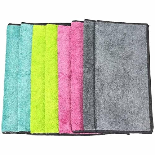 Pastaclean® Micro Magic Flauschi Reinigungstücher (8 Stück/Bunt) - Putztücher 35 x 35 cm - Extrem hohe Schmutz- & Fettlösekraft - Löst hartnäckige Verschmutzungen - Saugstarke Microfasertücher